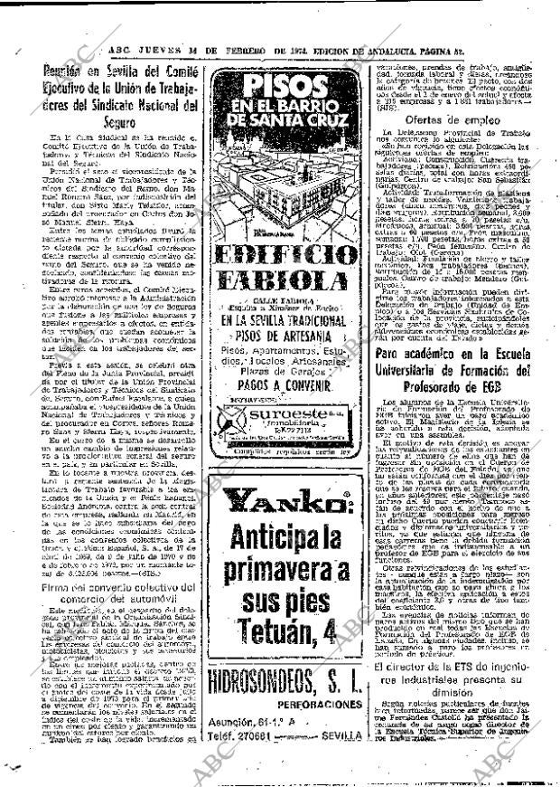 ABC SEVILLA 14-02-1974 página 52
