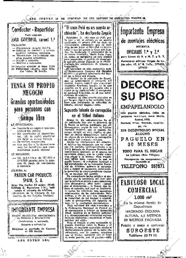 ABC SEVILLA 14-02-1974 página 60