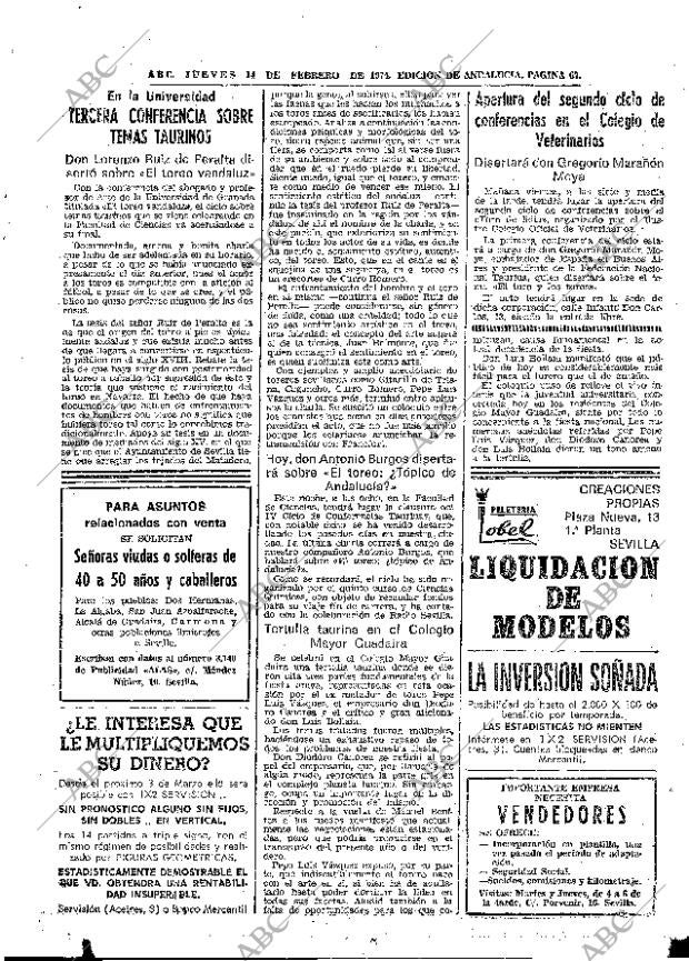 ABC SEVILLA 14-02-1974 página 67