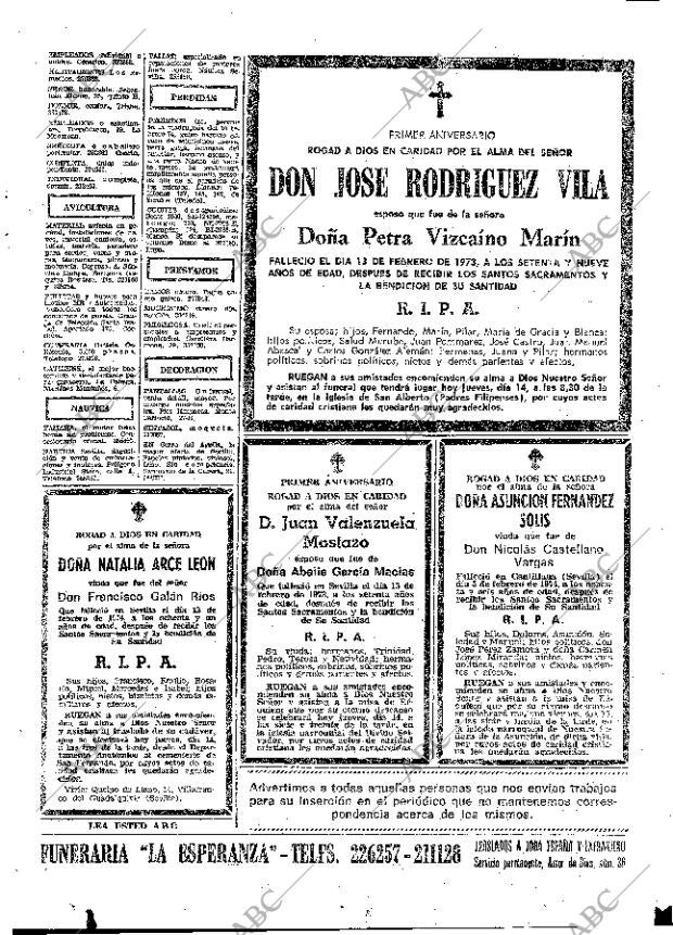 ABC SEVILLA 14-02-1974 página 73