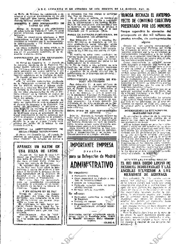 ABC MADRID 15-02-1974 página 43