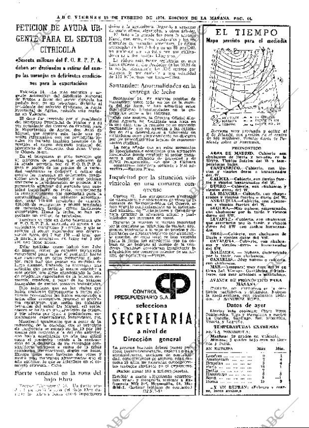 ABC MADRID 15-02-1974 página 44