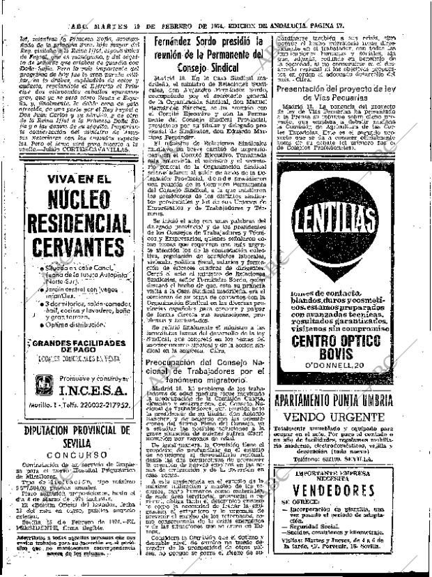 ABC SEVILLA 19-02-1974 página 17