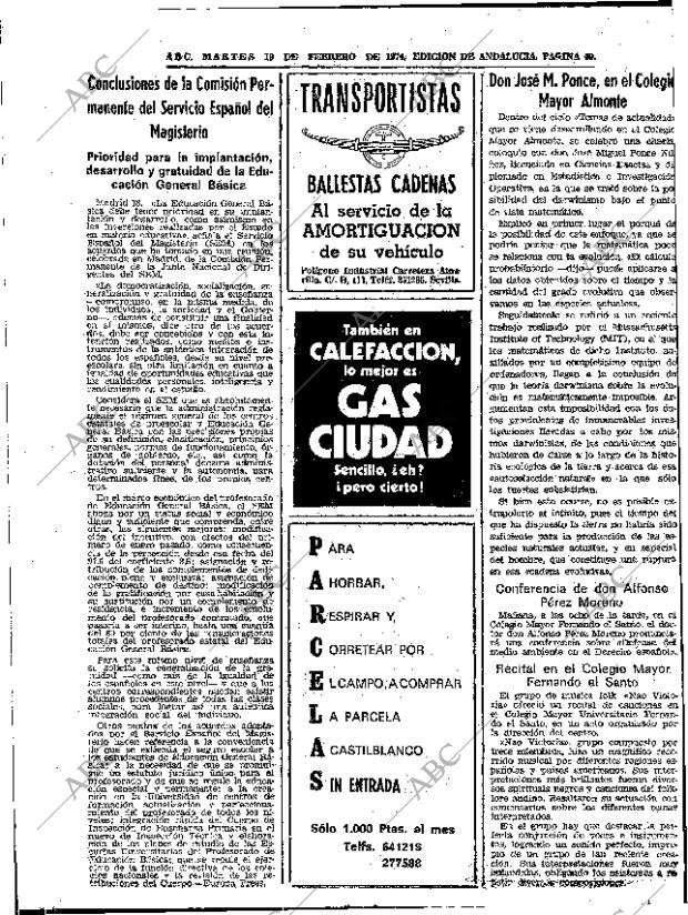 ABC SEVILLA 19-02-1974 página 40