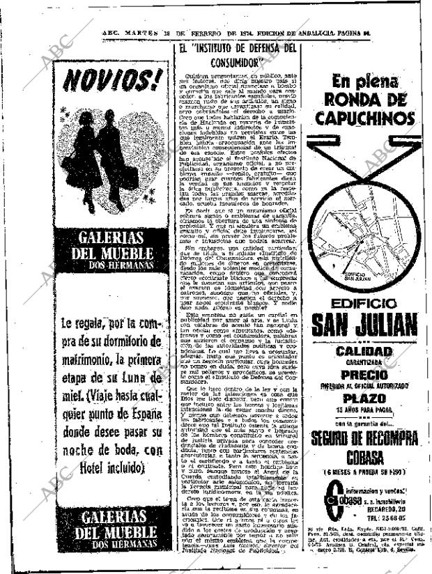 ABC SEVILLA 19-02-1974 página 64