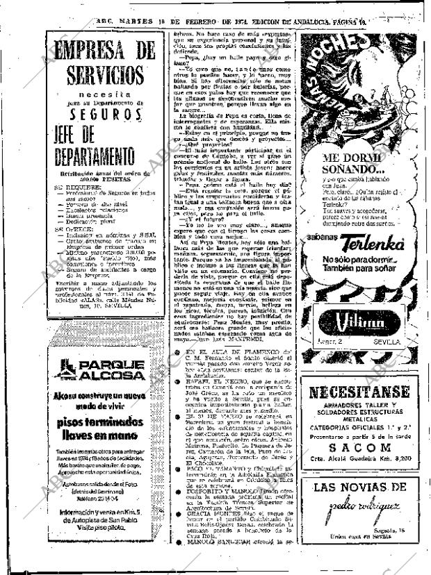 ABC SEVILLA 19-02-1974 página 70