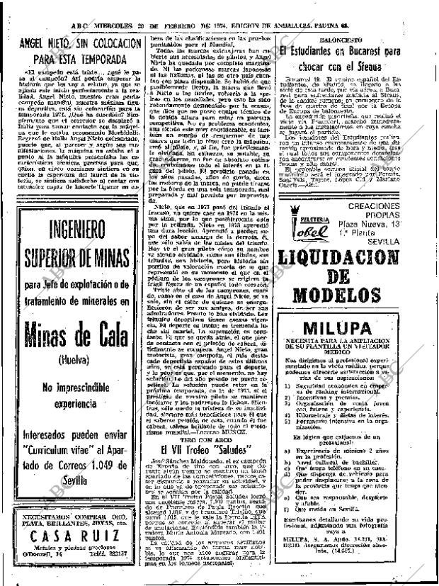 ABC SEVILLA 20-02-1974 página 63