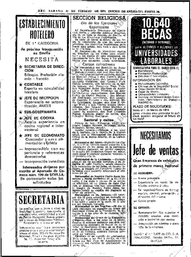 ABC SEVILLA 23-02-1974 página 56