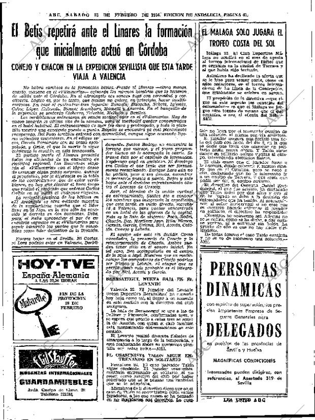 ABC SEVILLA 23-02-1974 página 61