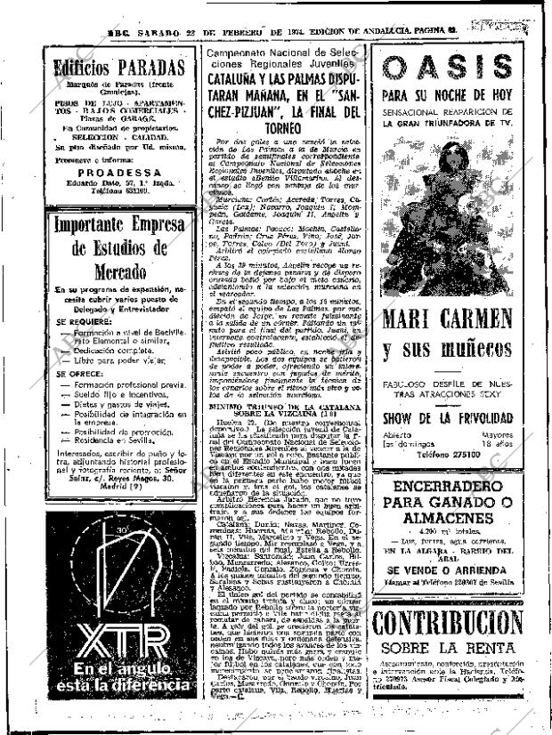 ABC SEVILLA 23-02-1974 página 62