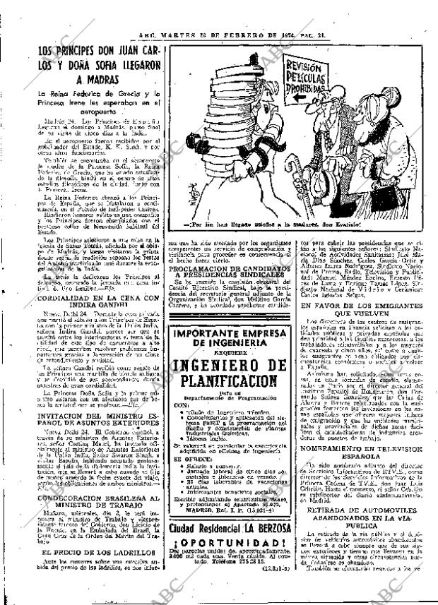 ABC MADRID 26-02-1974 página 31