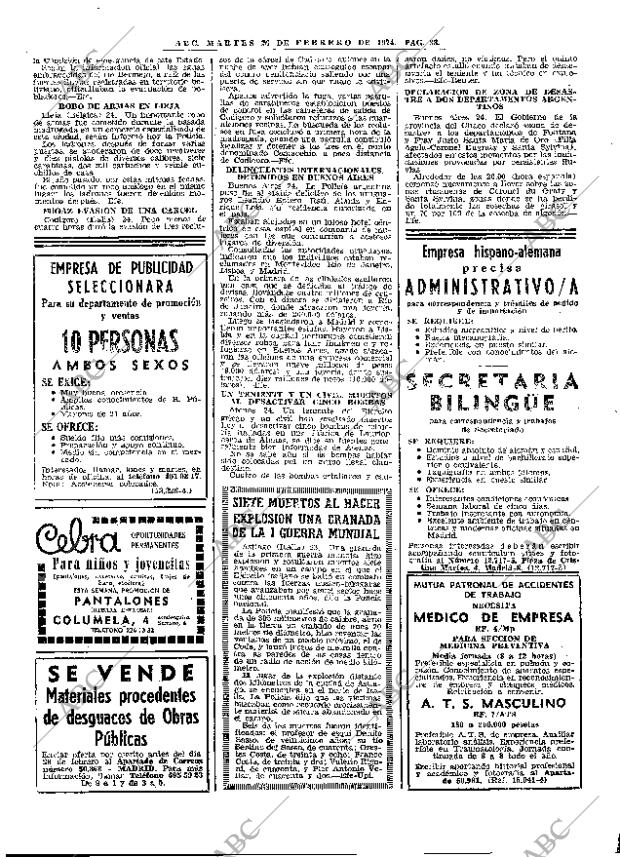 ABC MADRID 26-02-1974 página 38