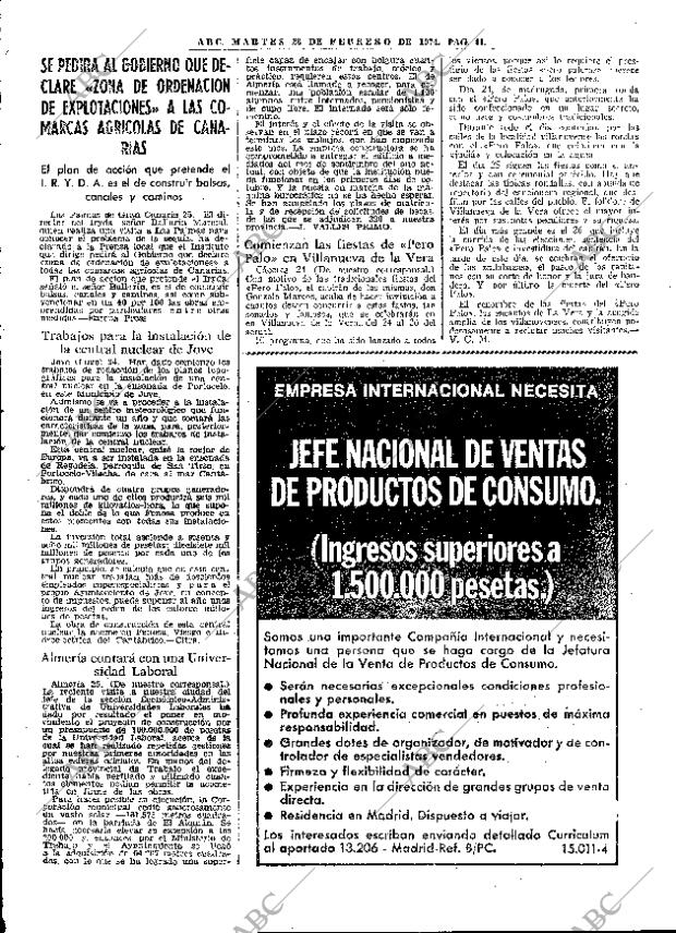 ABC MADRID 26-02-1974 página 41