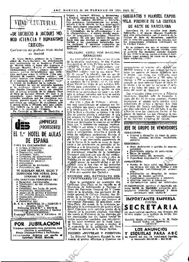 ABC MADRID 26-02-1974 página 52