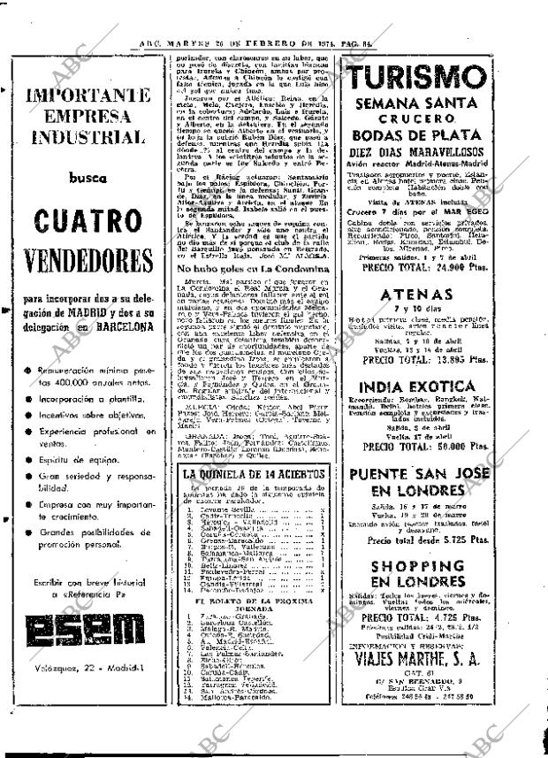 ABC MADRID 26-02-1974 página 64