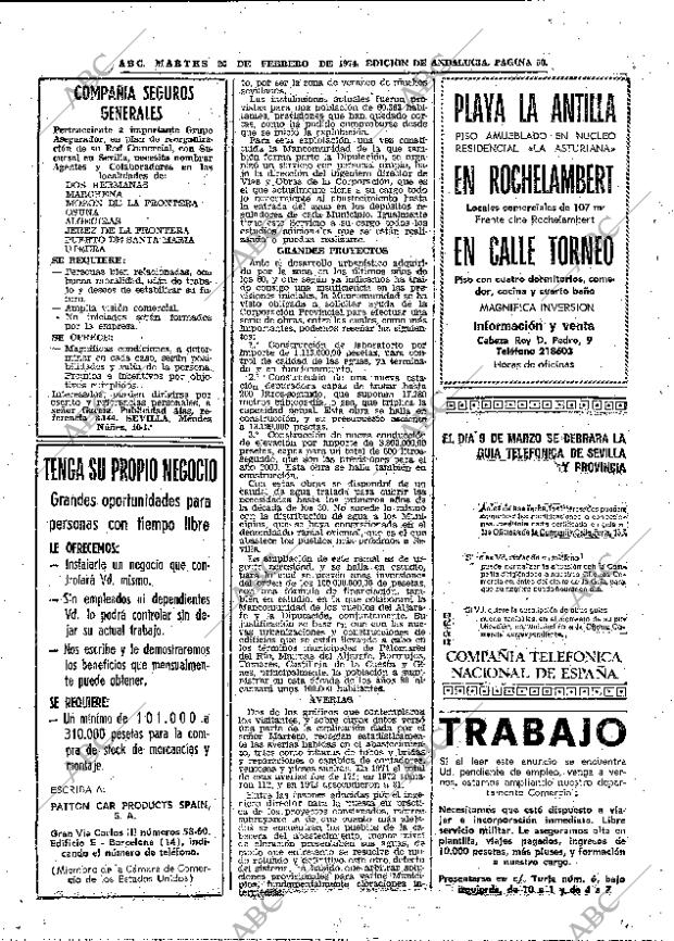 ABC SEVILLA 26-02-1974 página 50