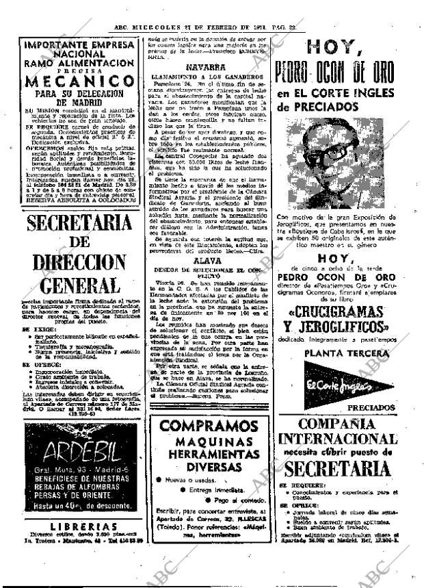 ABC MADRID 27-02-1974 página 22