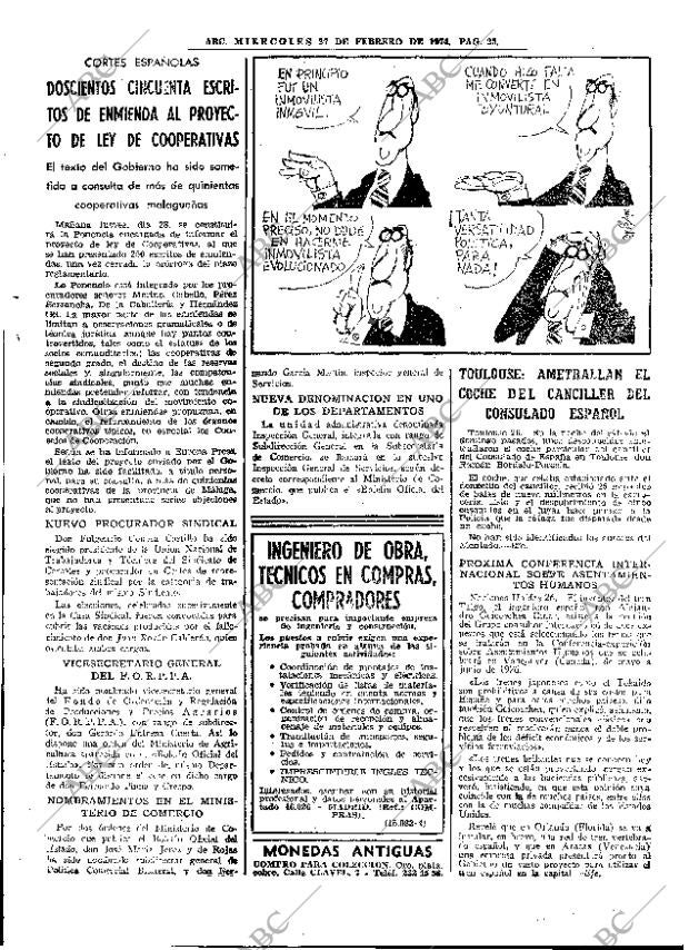 ABC MADRID 27-02-1974 página 25