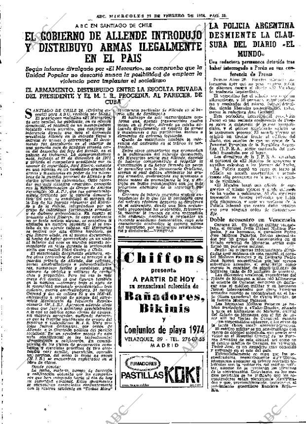 ABC MADRID 27-02-1974 página 31