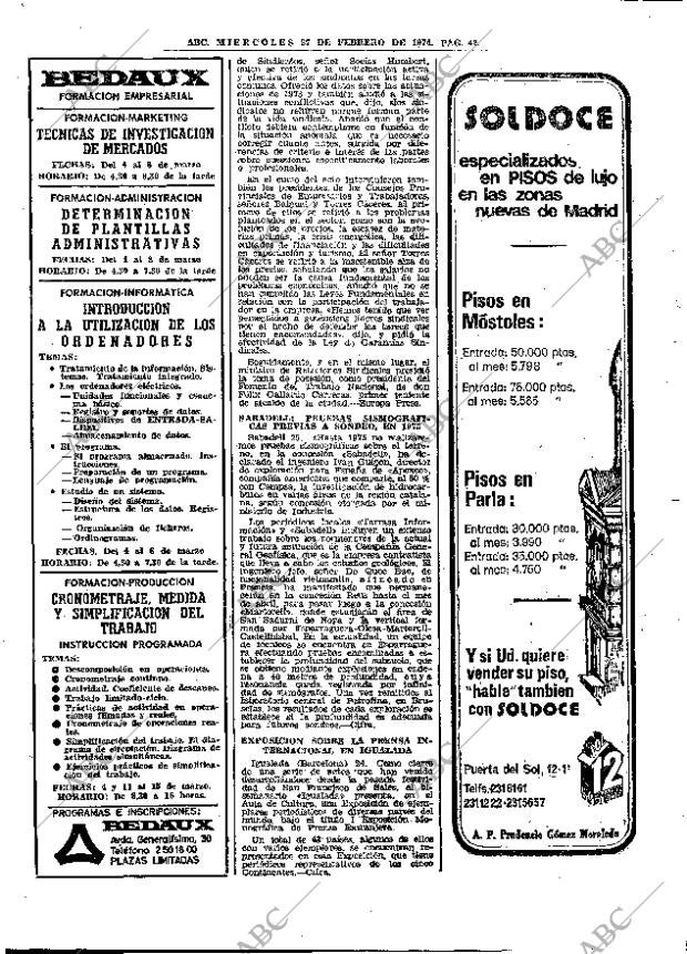 ABC MADRID 27-02-1974 página 42