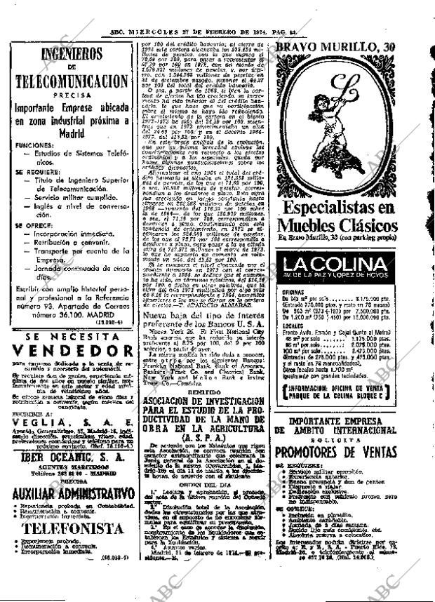 ABC MADRID 27-02-1974 página 54