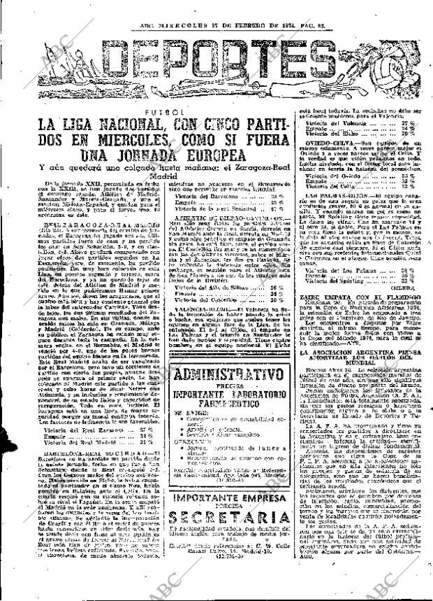 ABC MADRID 27-02-1974 página 63
