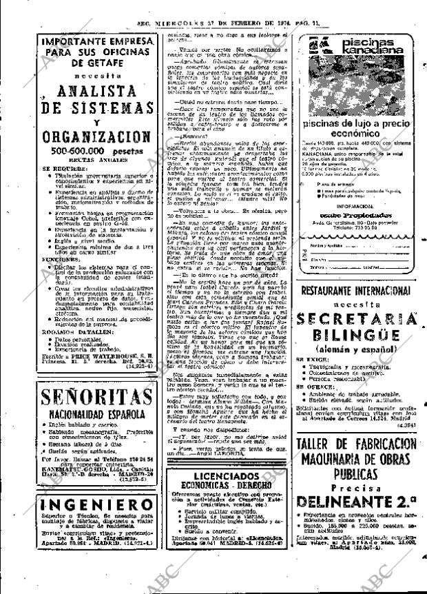 ABC MADRID 27-02-1974 página 71