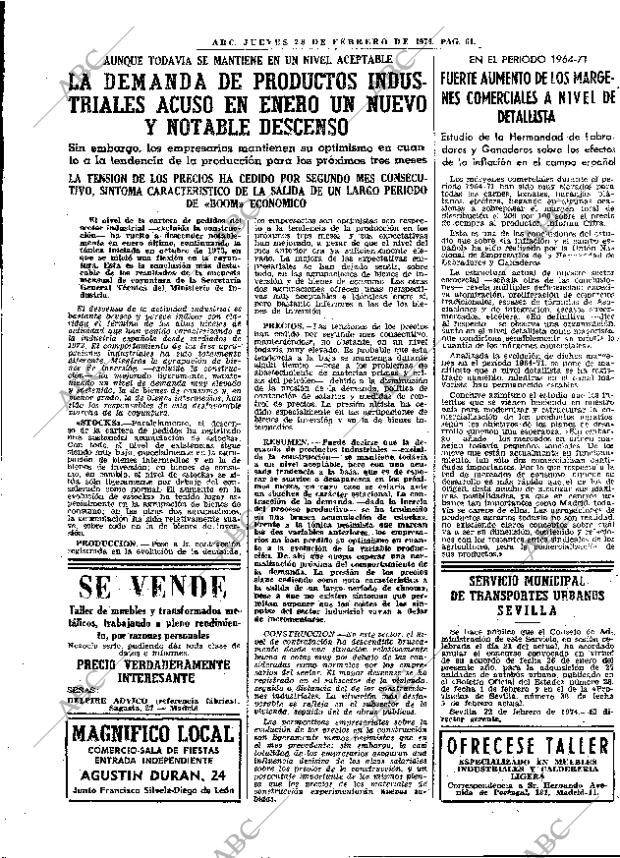 ABC MADRID 28-02-1974 página 61