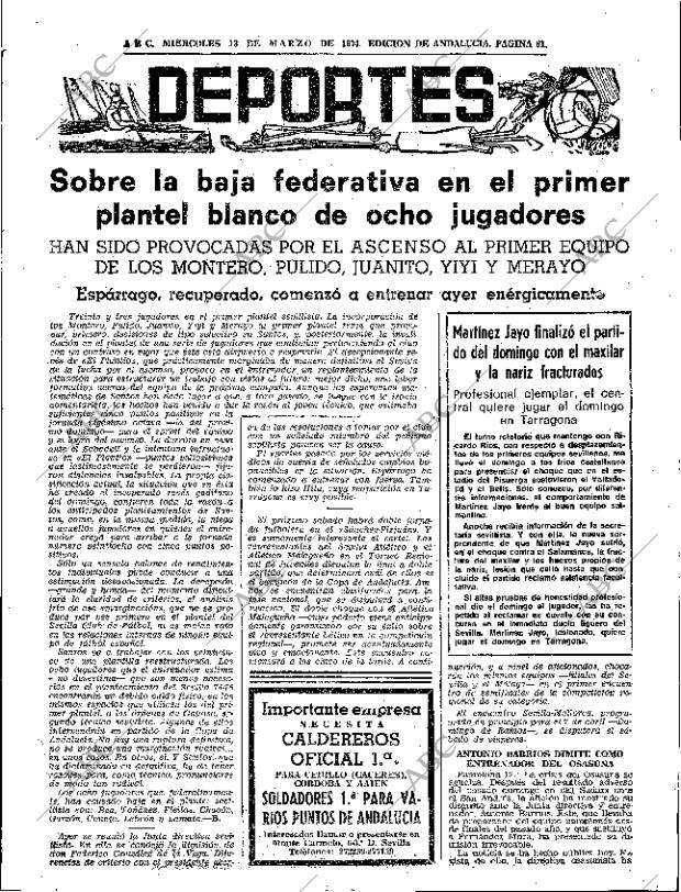 ABC SEVILLA 13-03-1974 página 61