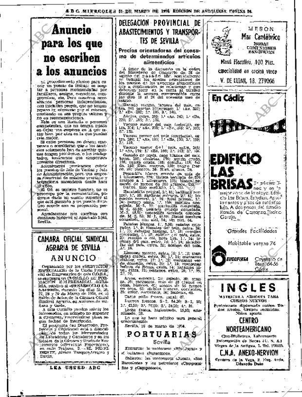 ABC SEVILLA 20-03-1974 página 54