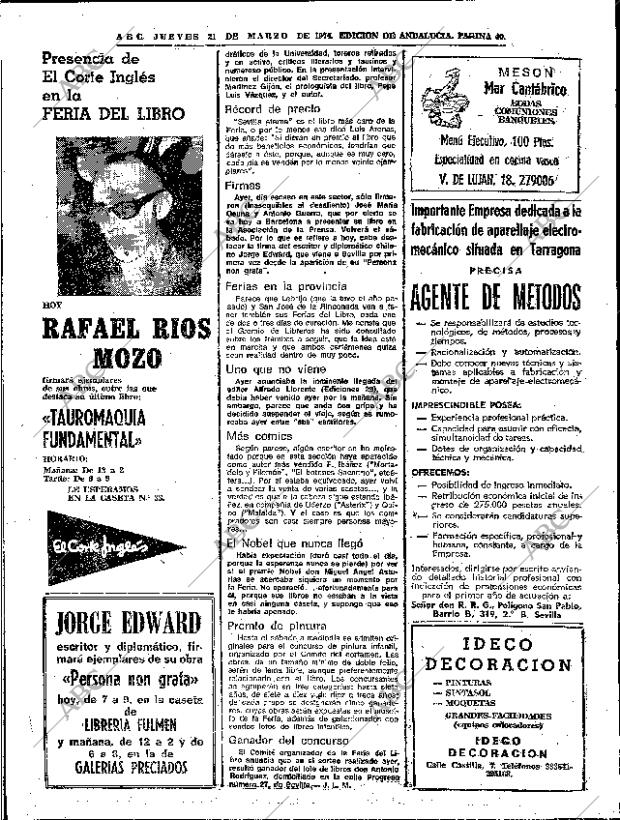 ABC SEVILLA 21-03-1974 página 40