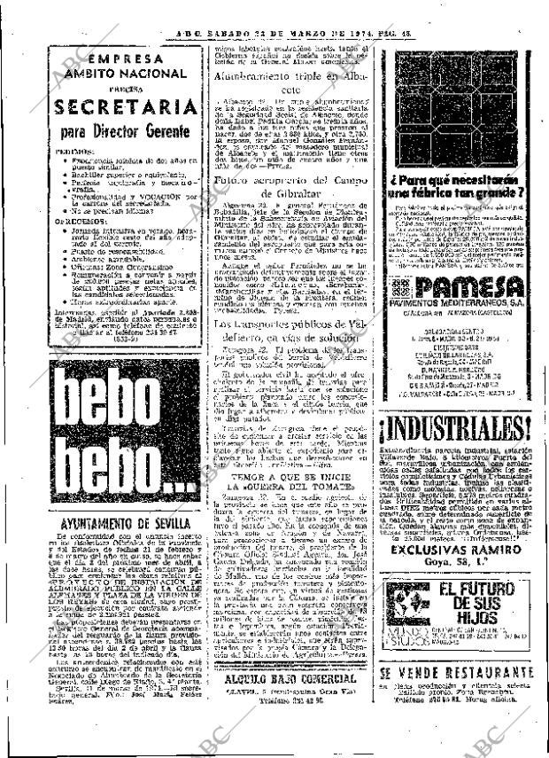 ABC MADRID 23-03-1974 página 72