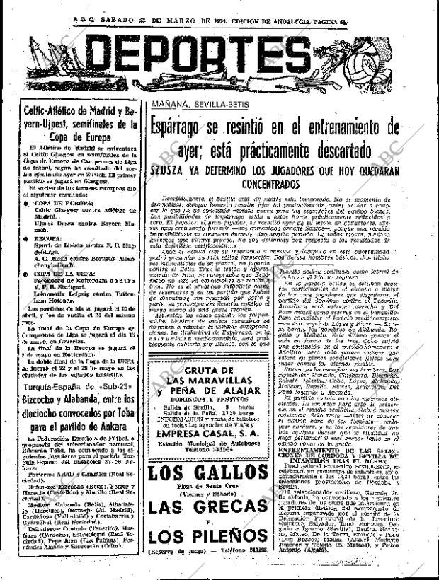 ABC SEVILLA 23-03-1974 página 61
