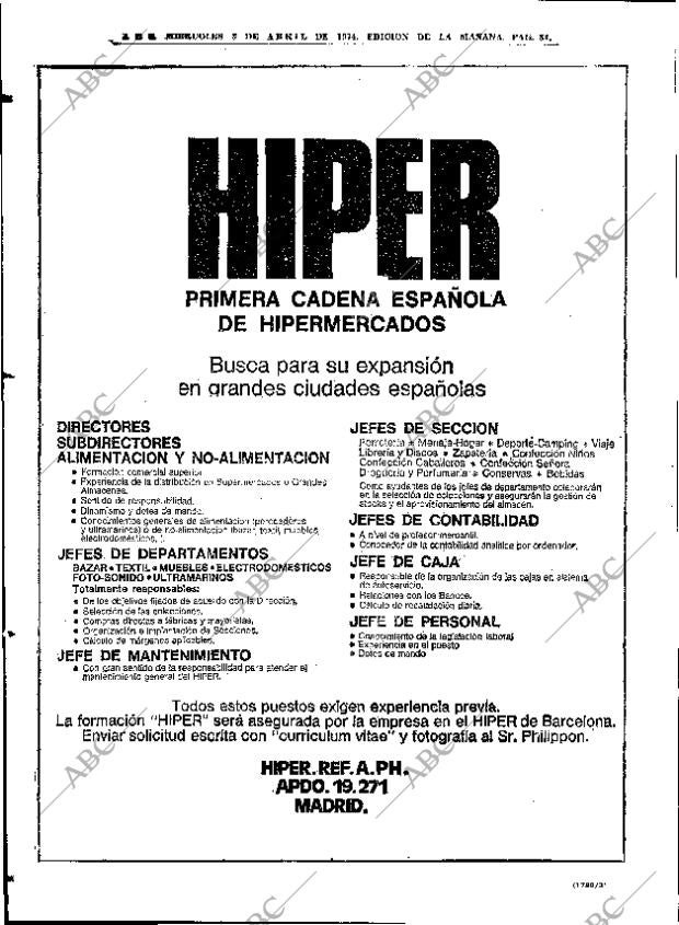 ABC MADRID 03-04-1974 página 84