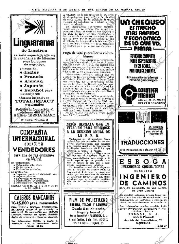 ABC MADRID 16-04-1974 página 40