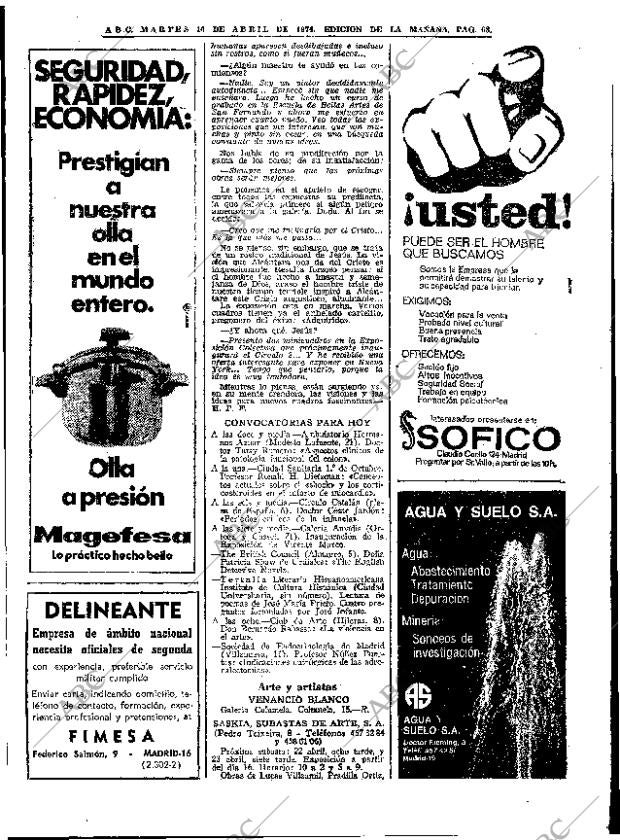 ABC MADRID 16-04-1974 página 66
