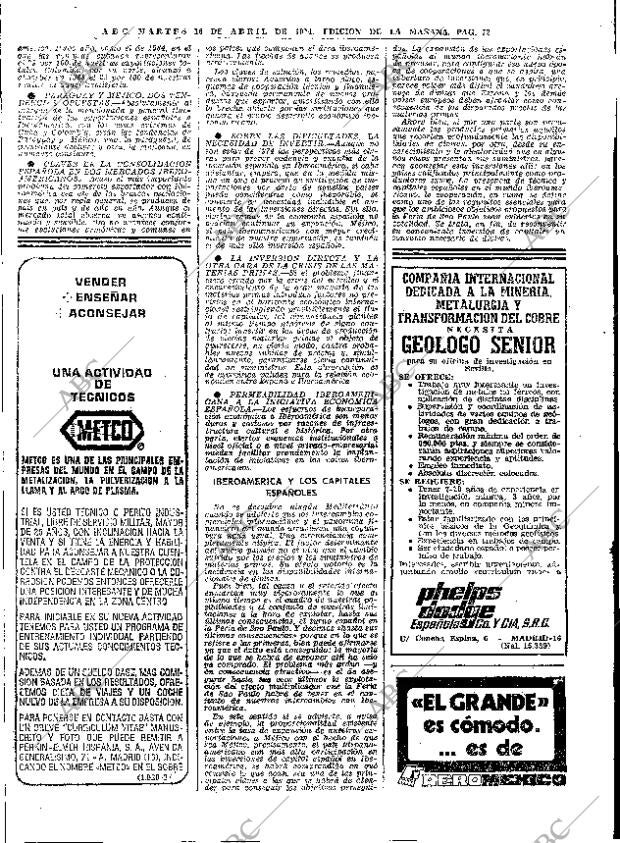 ABC MADRID 16-04-1974 página 70