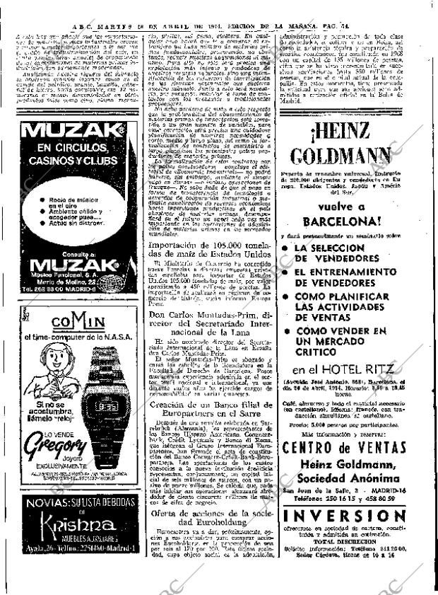 ABC MADRID 16-04-1974 página 72