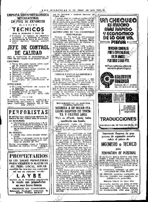 ABC MADRID 17-04-1974 página 46