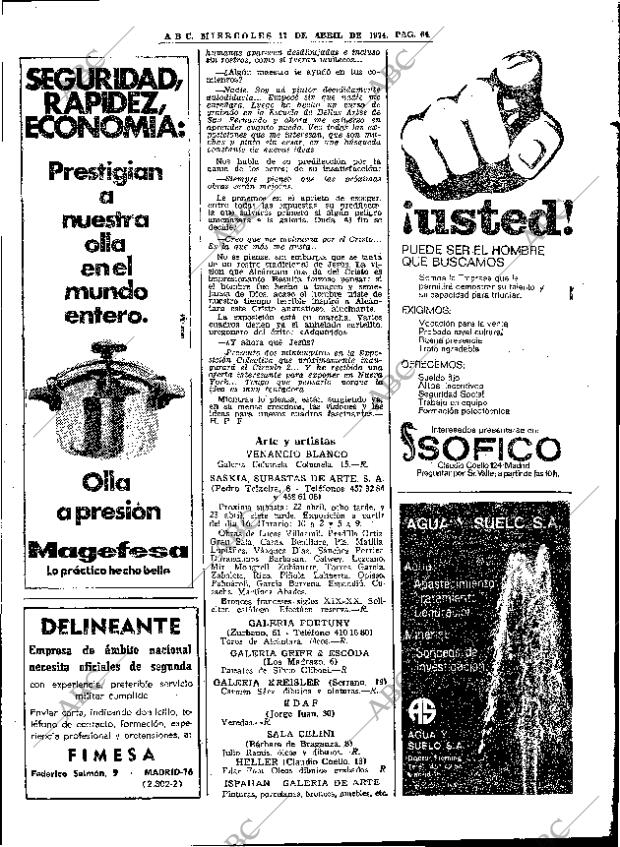 ABC MADRID 17-04-1974 página 62