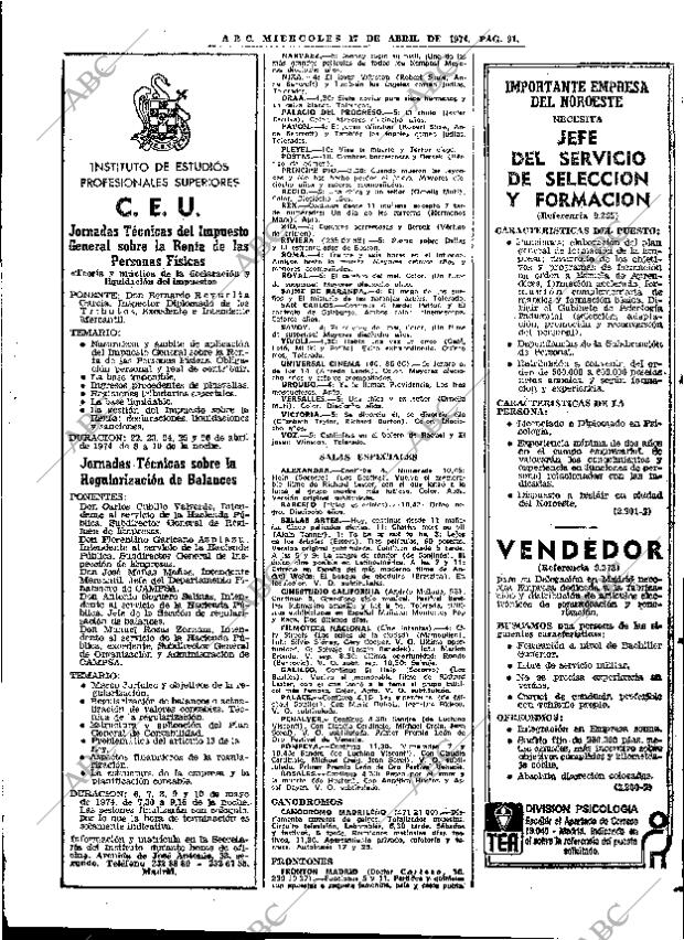 ABC MADRID 17-04-1974 página 89