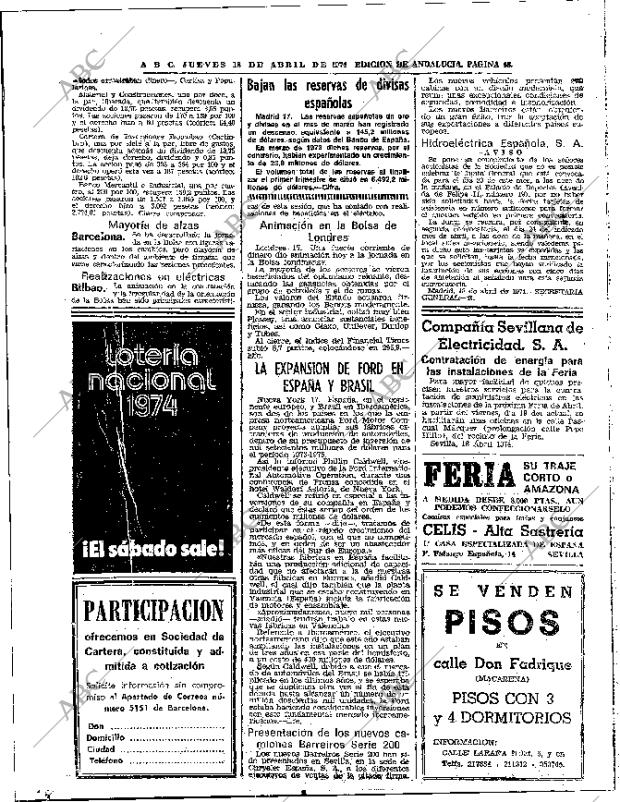 ABC SEVILLA 18-04-1974 página 48