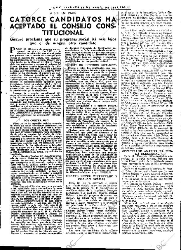 ABC MADRID 19-04-1974 página 37