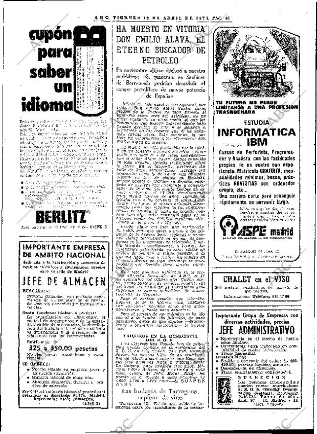 ABC MADRID 19-04-1974 página 46
