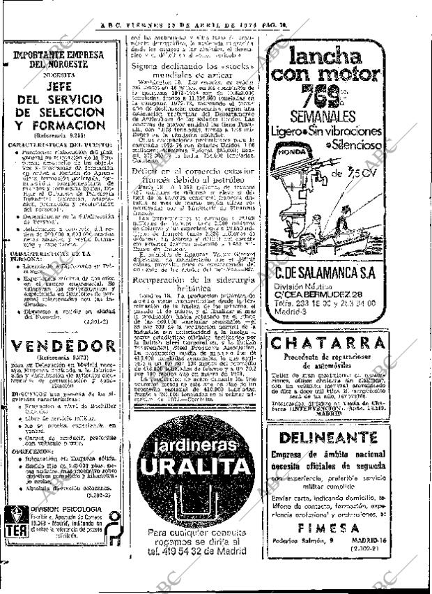 ABC MADRID 19-04-1974 página 70