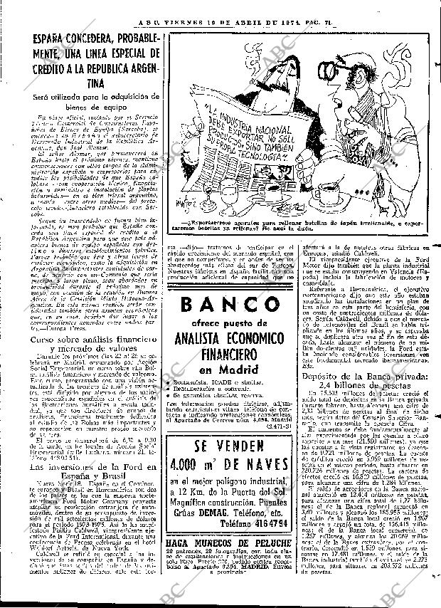 ABC MADRID 19-04-1974 página 71