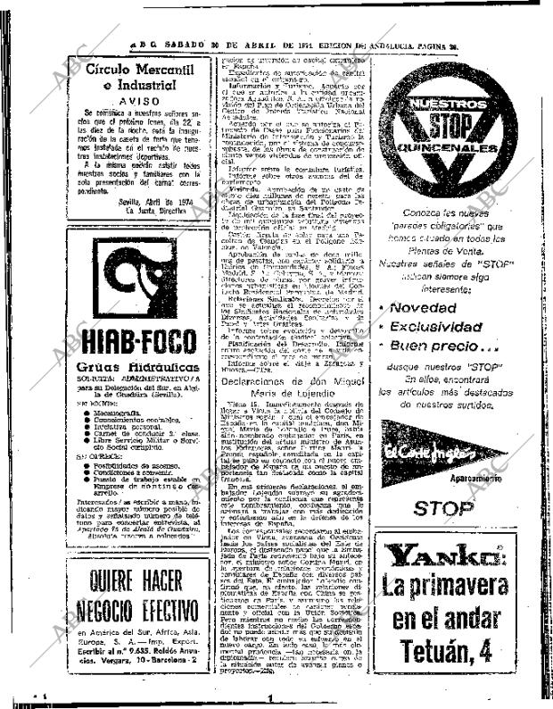 ABC SEVILLA 20-04-1974 página 36