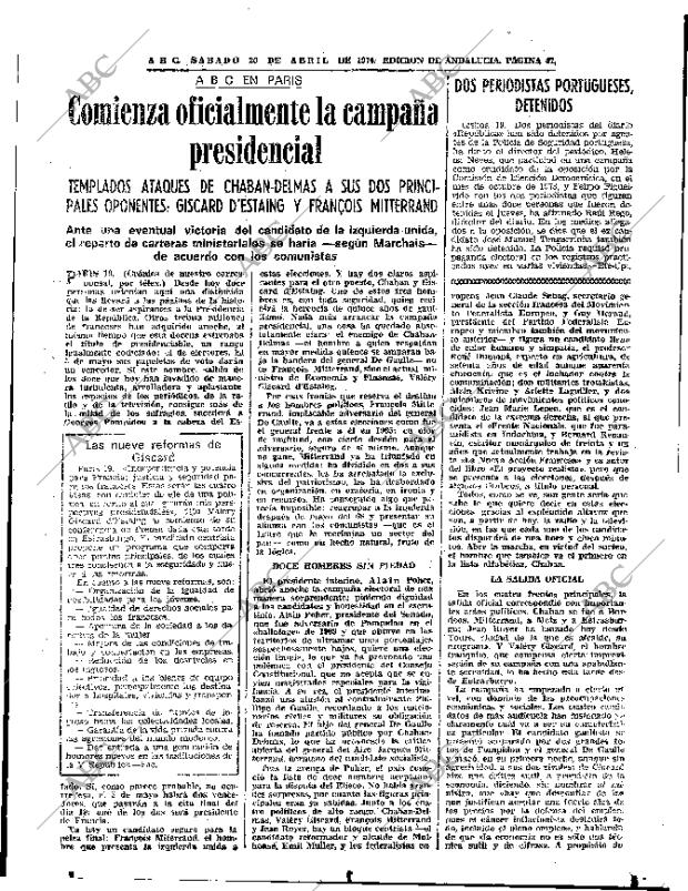 ABC SEVILLA 20-04-1974 página 47