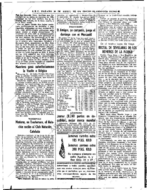 ABC SEVILLA 20-04-1974 página 68