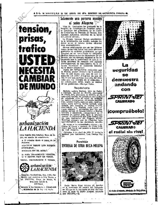 ABC SEVILLA 24-04-1974 página 46